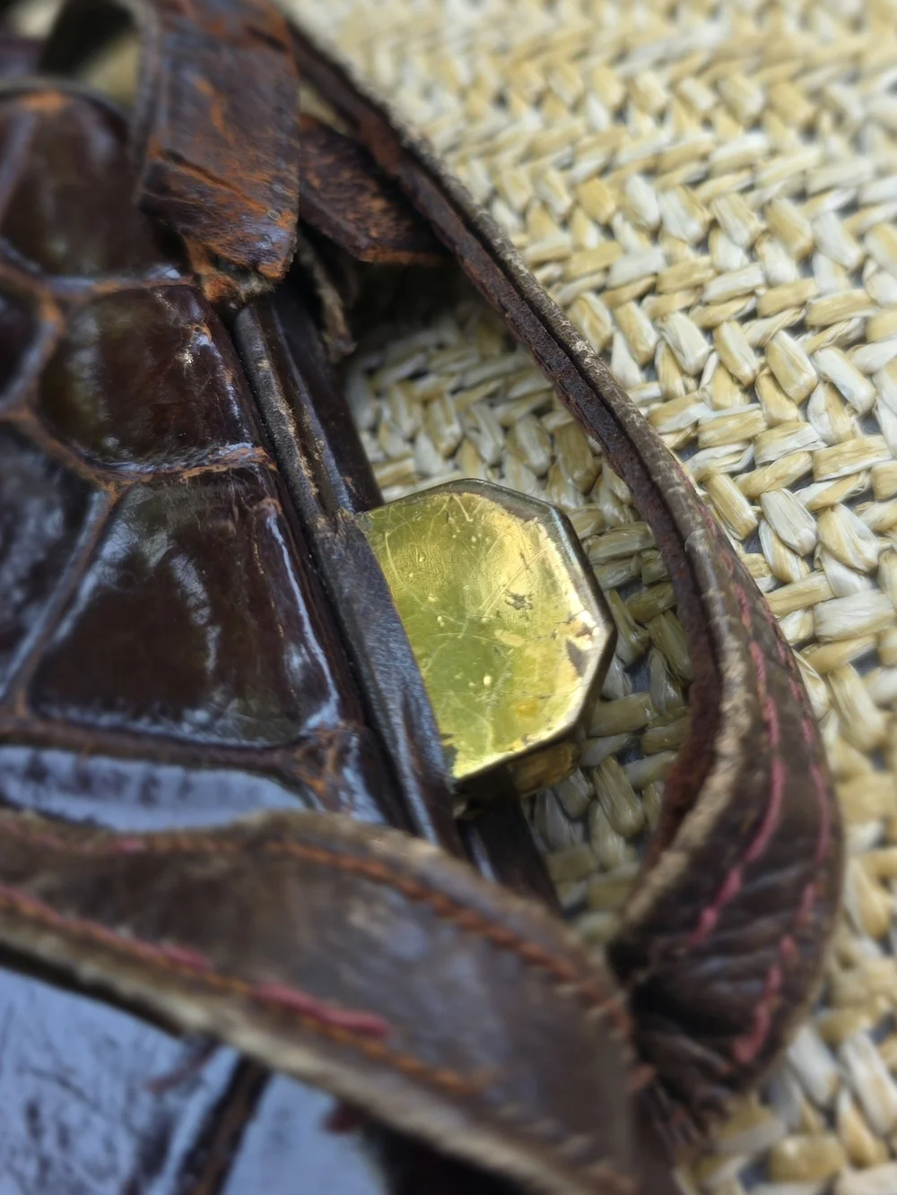 Vintage Genuine American Alligator Handbag Top Handle Purse 1950/1960s